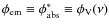$\phi_{\rm em}\equiv \phi^\ast_{\rm abs}\equiv \phi_{\rm V}(\nu)$