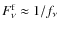 $F^{\rm f}_\nu\approx 1/ f_\nu$