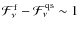 $\mathcal{F}^{\rm f}_\nu-\mathcal{F}^{\rm qs}_\nu\sim 1$
