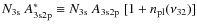 $N_{\rm 3s}~A^\ast_{\rm 3s2p}\equiv N_{\rm 3s}~A_{\rm 3s2p}~[1+{n_{\rm pl}}(\nu_{32 })]$