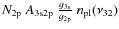 $N_{\rm 2p}~A_{\rm 3s2p}~\frac{g_{\rm 3s}}{g_{\rm 2p}} ~{n_{\rm pl}}(\nu_{32})$