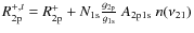 $R^{+,t}_{\rm 2p}=R^{+}_{\rm 2p}+N_{\rm 1s}\frac{g_{\rm 2p}}{g_{\rm 1s}}~A_{\rm 2p1s}~n(\nu_{21})$