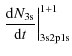 $\displaystyle %
\left.\frac{{\rm d} N_{\rm 3s}}{{\rm d} t}\right\vert _{\rm 3s2p1s}^{1+1}$