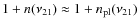 $1+n(\nu_{21})\approx1+{n_{\rm pl}}(\nu_{21})$