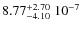 $\rm 8.77_{-4.10}^{+2.70}\;10^{-7}$