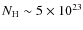 $N_{\rm H} \sim 5 \times 10^{23}$