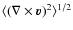 $\langle(\nabla\times{\vec{v}})^2\rangle^{1/2}$