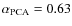 $\alpha_{\rm PCA}=0.63$