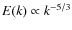 $E(k)\propto k^{-5/3}$