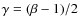 $\gamma=(\beta-1)/2$