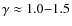$\gamma\approx1.0{-}1.5$