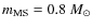 $m_{\rm MS} = 0.8~M_\odot$