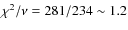 $\chi^2/\nu=281/234\sim1.2$