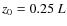 $z_{\rm0}=0.25~L$