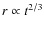 $r \propto t^{2/3}$
