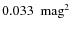 $0.033 ~\mbox{
mag}^2$