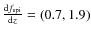 $\frac{{\rm d}f_{\rm spi}}{{\rm d}z}=(0.7,1.9)$