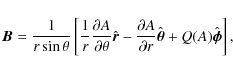 \begin{displaymath}{\vec B} = \frac{1}{r \sin \theta} \left[ \frac{1}{r} \frac{\...
...{\partial r} \hat{\vec \theta} + Q(A) \hat{\vec \phi} \right],
\end{displaymath}