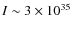 $I \sim 3 \times 10^{35}$
