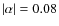 $\vert\alpha\vert=0.08$