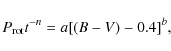 \begin{displaymath}P_{\rm rot} t^{-n} = a [(B-V) - 0.4]^{b},
\end{displaymath}