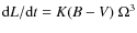 ${\rm d} L / {\rm d}t = K(B-V) ~ \Omega^{3}$