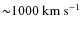 ${\thicksim}1000~{\rm km~s}^{-1}$