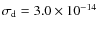 $\sigma_{\rm d} = 3.0 \times 10^{-14}$