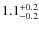 $1.1^{\rm +0.2}_{-0.2}$