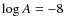 $\log A = -8$