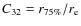 $C_{32} = r_{75\%}/r_{\rm e}$