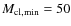 $M_{\rm
cl,min} = 50$