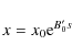 \begin{displaymath}
x = x_{0} {{\rm e}^{B_{0}^{\prime}s}}
\end{displaymath}