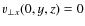 $v_{\perp x}(0,y,z)=0$