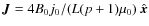 ${\vec{J}}={4B_{0}j_0}/{(L(p+1)\mu_{0})} ~ \hat{\vec{x}}$