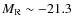 $M_{\rm R} \sim -21.3$