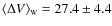 $\langle \Delta V \rangle _{\scriptscriptstyle \rm W} = 27.4\pm4.4$