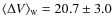 $\langle \Delta V \rangle _{\scriptscriptstyle \rm W}
= 20.7\pm3.0$