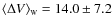 $\langle \Delta V \rangle _{\scriptscriptstyle \rm W} = 14.0\pm7.2$