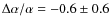 $\Delta\alpha/\alpha = -0.6\pm0.6$