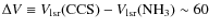 $\Delta V \equiv V_{\rm lsr}({\rm CCS}) - V_{\rm lsr}({\rm NH}_3) \sim 60$