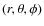 $(r,\theta ,\phi )$