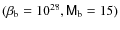 $(\ensuremath{\beta_\ensuremath{{\rm b}}} =10^{28},\ensuremath{\mathsf{M}_\ensuremath{{\rm b}}} =15)$