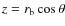 $z=\ensuremath{r_\ensuremath{{\rm b}}}\cos\theta$