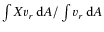 $\int X v_r~\ensuremath{{\rm d}} A /
\int v_r~\ensuremath{{\rm d}} A$