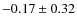 $-0.17\pm0.32$