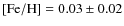 ${\rm [Fe/H]}=0.03 \pm 0.02$