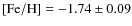 ${\rm [Fe/H]}= -1.74 \pm 0.09$