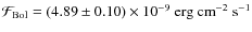 $\mathcal{F}_{\rm Bol}=(4.89 \pm 0.10) \times 10^{-9} ~{\rm erg~cm^{-2}~s^{-1}}$