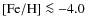 ${\rm [Fe/H]}\la -4.0$